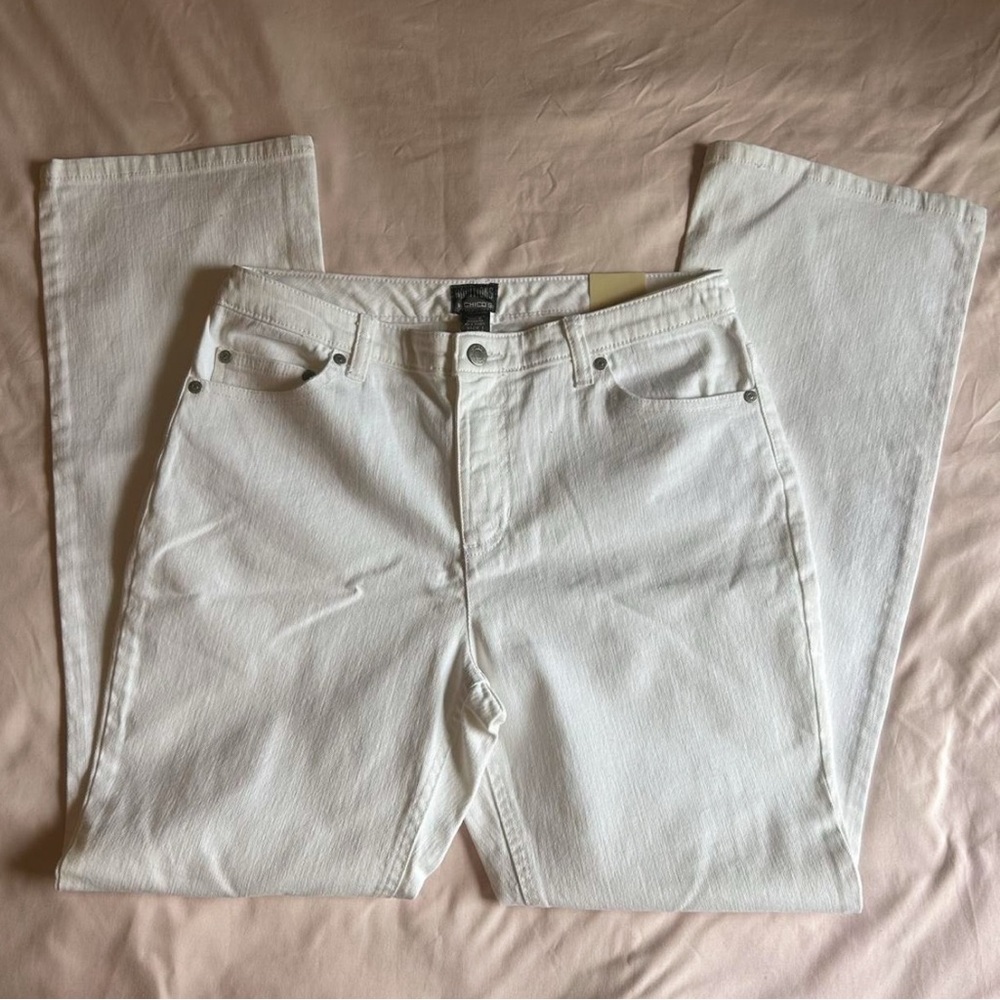 Addictions by Chico’s White Short Bootcut Jeans – Size 1 (NWT)